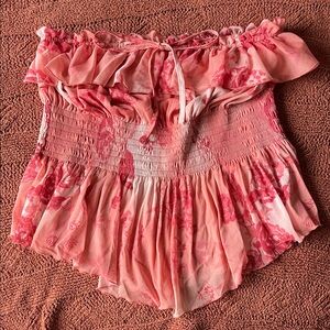 Floral Off-Shoulder Pink Top